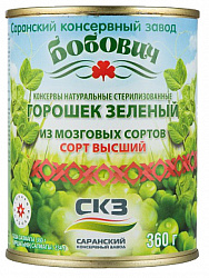 Горошек зеленый в/с ГОСТ 360г ж/б Саранск