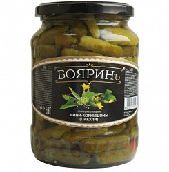 Мини-Корнишоны Пикули Бояринь маринованые 720мл