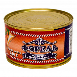 Форель кусочки нат. 240г Пищевик