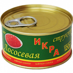 Икра лососевая структурированная 120гр ж/б Лунское море