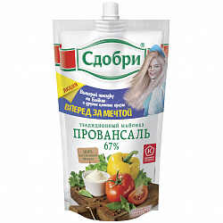 Майонез Провансаль Сдобри 67% д/п 350г